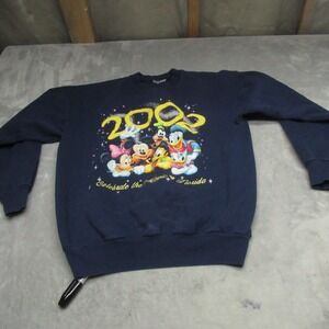 Hanes Sweatshirt Mens Medium Blue 2002 Disney Collectible Pullover Retro VTG 90s